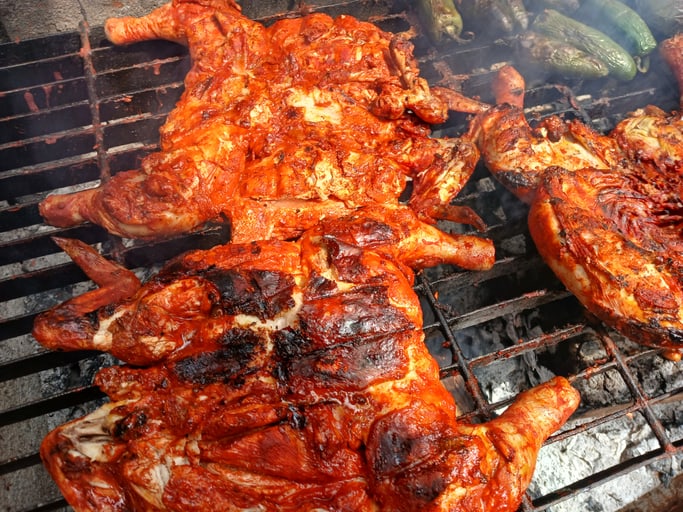 Whole chicken with sides and soda