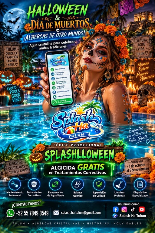 Halloween and Día de Muertos pool promotion
